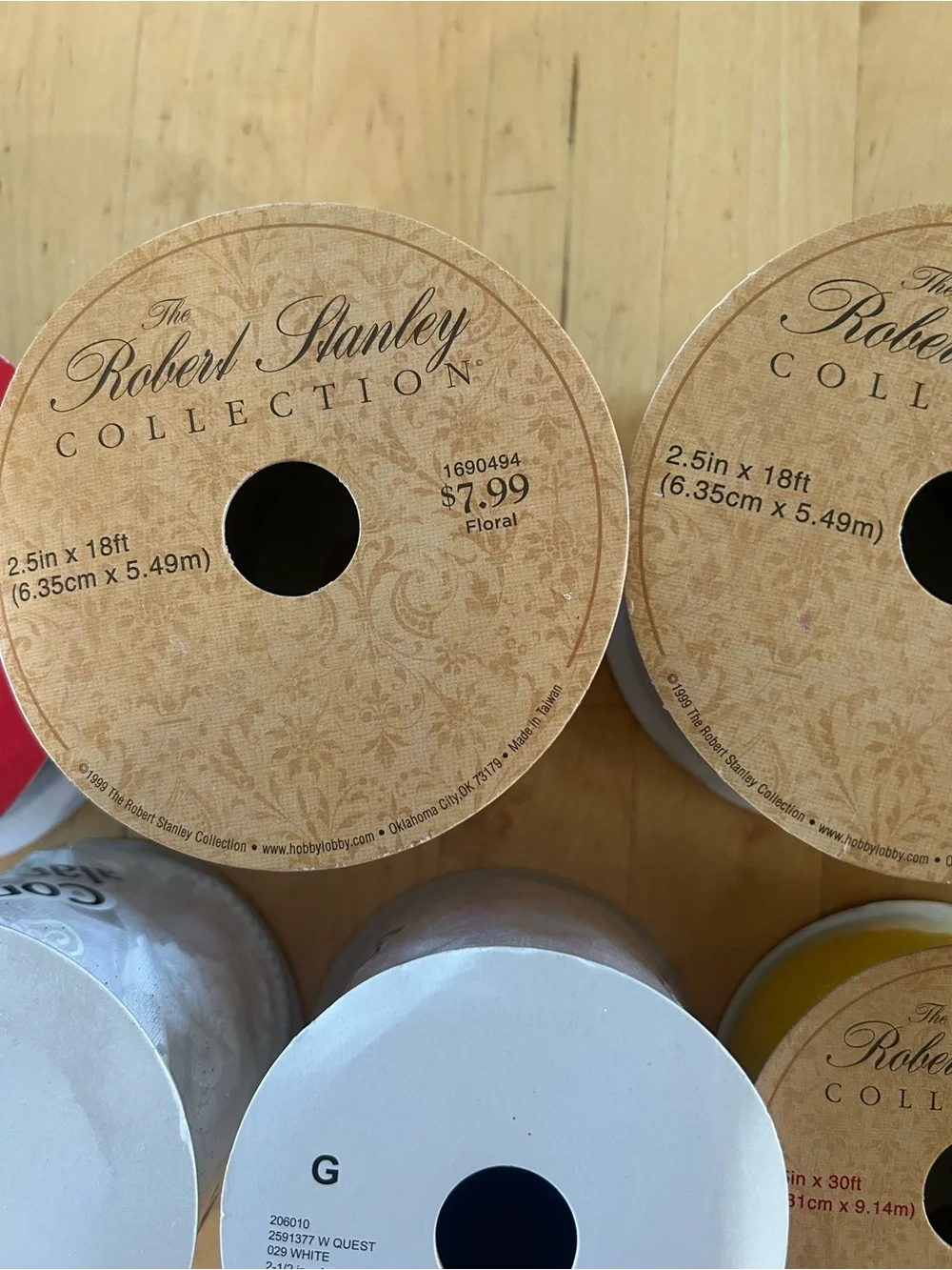 Premium Destash of Ribbon 7 Pc Lot Hobby Lobby Offray Place & Time